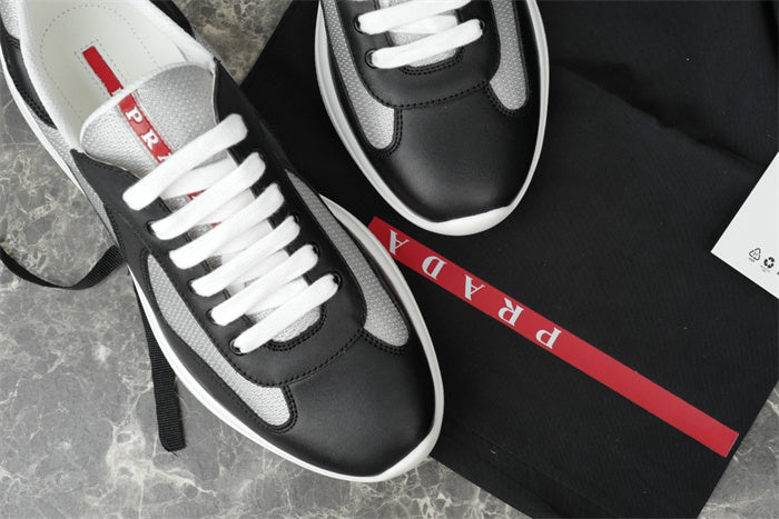 PRADA America's Cup Silver Sneakers - Black Unisex Streetwear Limited Edition