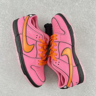 DUNK Powerpuff Girls Sneakers - Pink Unisex Streetwear Limited Edition - Product Description: DUNK Pink Powerpuff Girls Step into a world of nostalgia with the DUNK