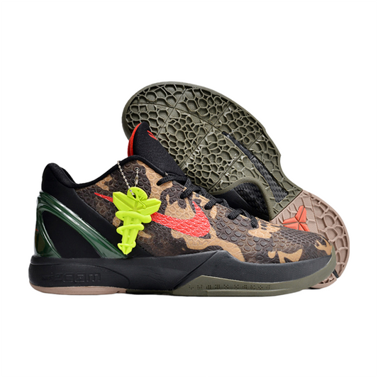 NIKE Kobe 6 - Italian Camo Sneakers - Red Unisex Streetwear Limited Edition - Introducing the Nike Kobe 6 x Italian Camo, a fusion of style and performance inspired
