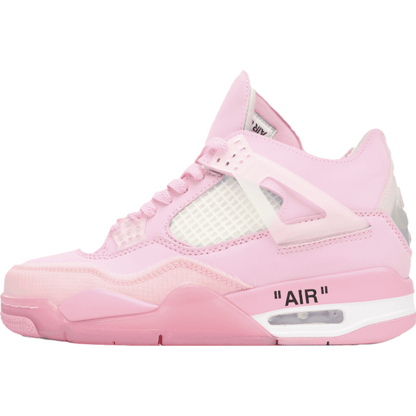 JORDAN 4 - Off-white Rose Peach Sneakers Unisex Streetwear Limited Edition - Introducing the Jordan 4 x Off-White Rose Peach, a harmonious blend of urban edge and