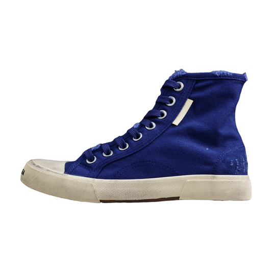 BALENCIAGA Paris High Vulc Destr - Sneakers - Blue Unisex Streetwear Limited Edition - Introducing the BALENCIAGA Paris High Vulc Destr x Blue, a striking embodiment of urban edge