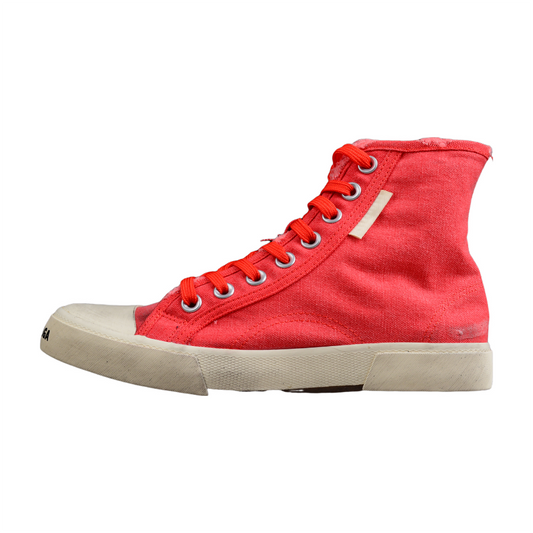 BALENCIAGA Paris High Vulc Destr - Sneakers - Red Unisex Streetwear Limited Edition - Introducing the BALENCIAGA Paris High Vulc Destr x Red, a bold fusion of edgy design