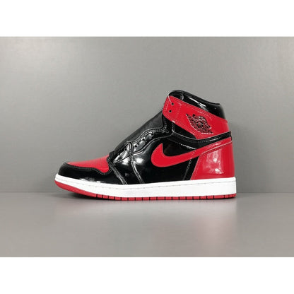 JORDAN 1 High Og - Patent Bred Sneakers Unisex Streetwear Limited Edition