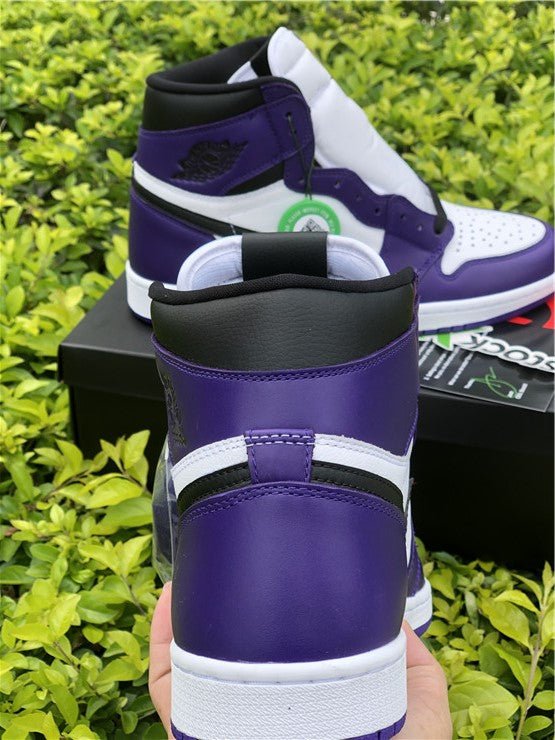 JORDAN 1 High - Court Purple Sneakers - White Unisex Streetwear Limited Edition