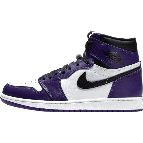 JORDAN 1 High - Court Purple Sneakers - White Unisex Streetwear Limited Edition