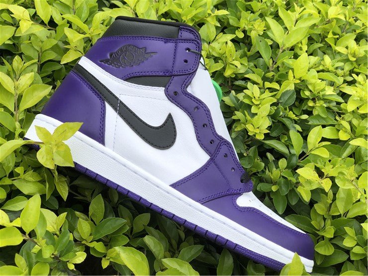 JORDAN 1 High - Court Purple Sneakers - White Unisex Streetwear Limited Edition