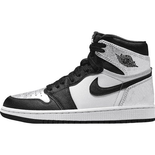 JORDAN 1 High - Silver Toe Sneakers - Black Unisex Streetwear Limited Edition