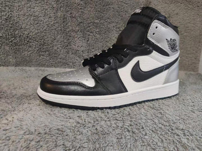 JORDAN 1 High - Silver Toe Sneakers - Black Unisex Streetwear Limited Edition