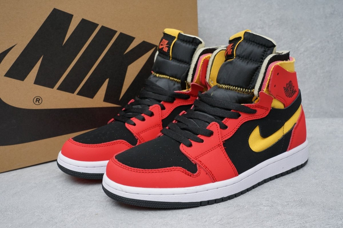 JORDAN 1 High Zoom Air Cmft - Chile Red Sneakers - Black Unisex Streetwear Limited Edition