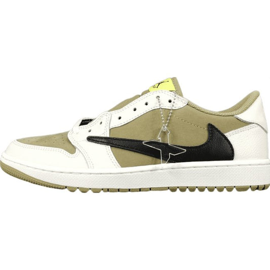 JORDAN 1 Low Golf - Travis Scott Neutral Olive T-Shirt - Red Unisex Streetwear Limited Edition