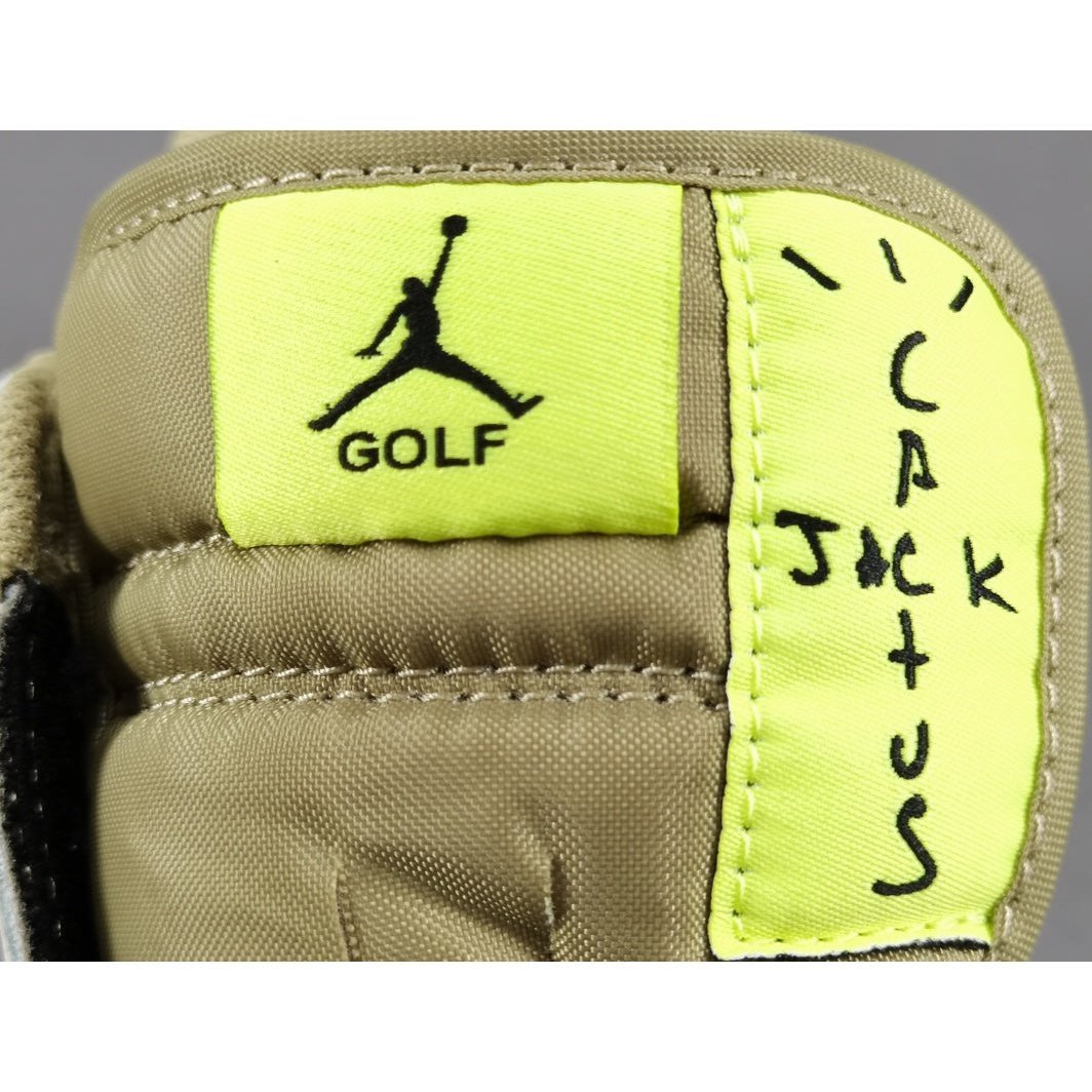 JORDAN 1 Low Golf - Travis Scott Neutral Olive T-Shirt - Red Unisex Streetwear Limited Edition