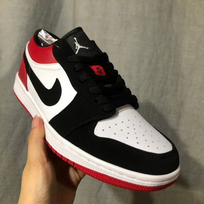JORDAN 1 Low - Bred Toe Sneakers Unisex Streetwear Limited Edition