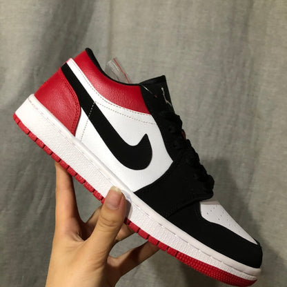 JORDAN 1 Low - Bred Toe Sneakers Unisex Streetwear Limited Edition
