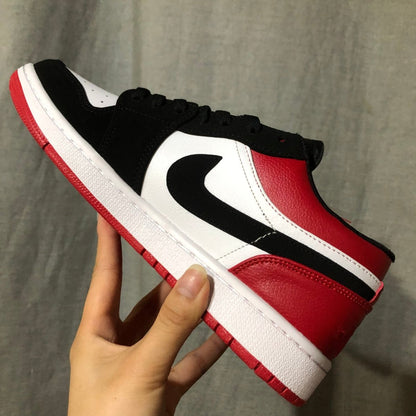 JORDAN 1 Low - Bred Toe Sneakers Unisex Streetwear Limited Edition