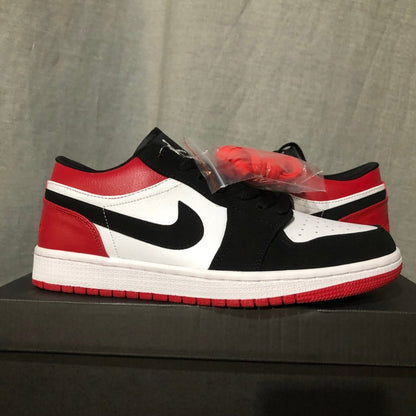 JORDAN 1 Low - Bred Toe Sneakers Unisex Streetwear Limited Edition