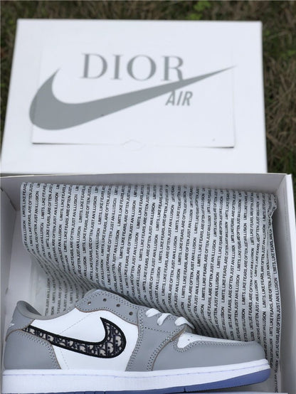 JORDAN 1 Low - Dior - Black Unisex Streetwear Limited Edition