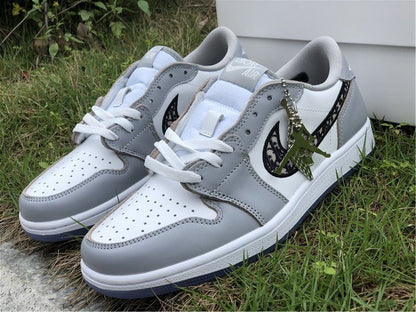 JORDAN 1 Low - Dior - Black Unisex Streetwear Limited Edition