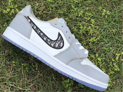 JORDAN 1 Low - Dior - Black Unisex Streetwear Limited Edition