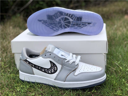 JORDAN 1 Low - Dior - Black Unisex Streetwear Limited Edition