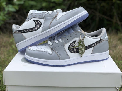 JORDAN 1 Low - Dior - Black Unisex Streetwear Limited Edition