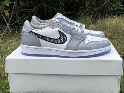 JORDAN 1 Low - Dior - Black Unisex Streetwear Limited Edition