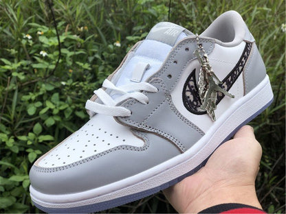 JORDAN 1 Low - Dior - Black Unisex Streetwear Limited Edition