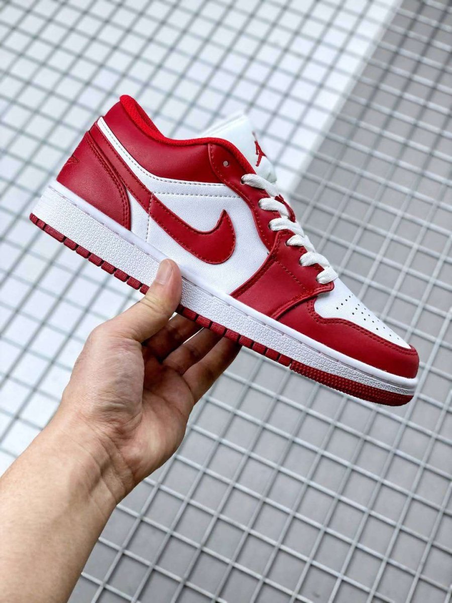 JORDAN 1 Low - Gym Red Sneakers - White Unisex Streetwear Limited Edition