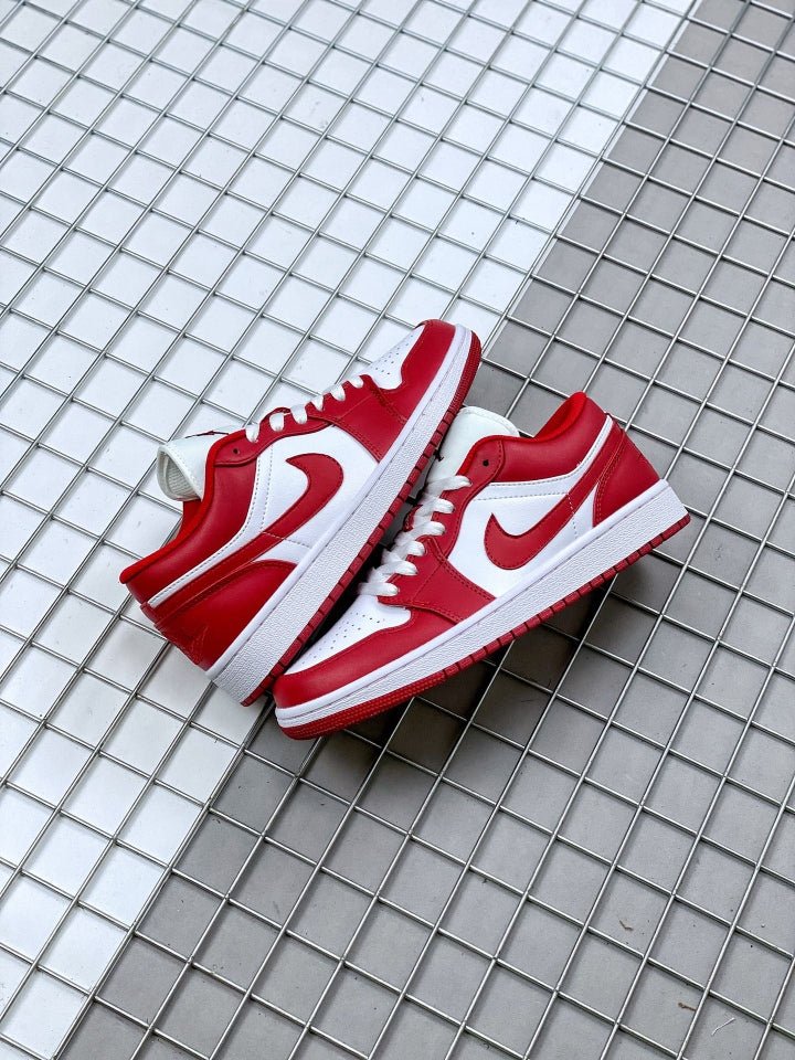 JORDAN 1 Low - Gym Red Sneakers - White Unisex Streetwear Limited Edition