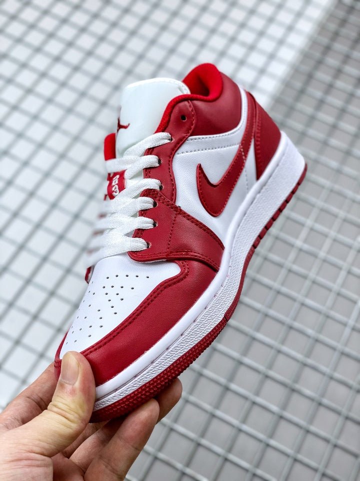 JORDAN 1 Low - Gym Red Sneakers - White Unisex Streetwear Limited Edition