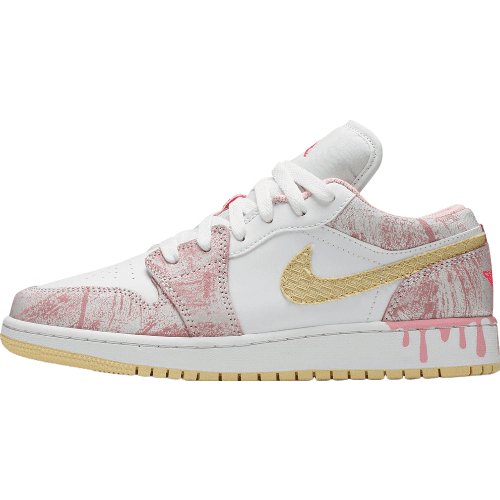 JORDAN 1 Low - Paint Drip Sneakers - Black Unisex Streetwear Limited Edition