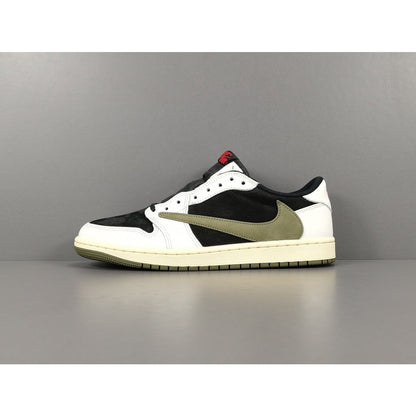 JORDAN 1 Low - Travis Scott Olive T-Shirt - Black Unisex Streetwear Limited Edition - Introducing the highly sought-after Jordan 1 Low Travis Scott Olive, a remarkable collaboration between Jordan