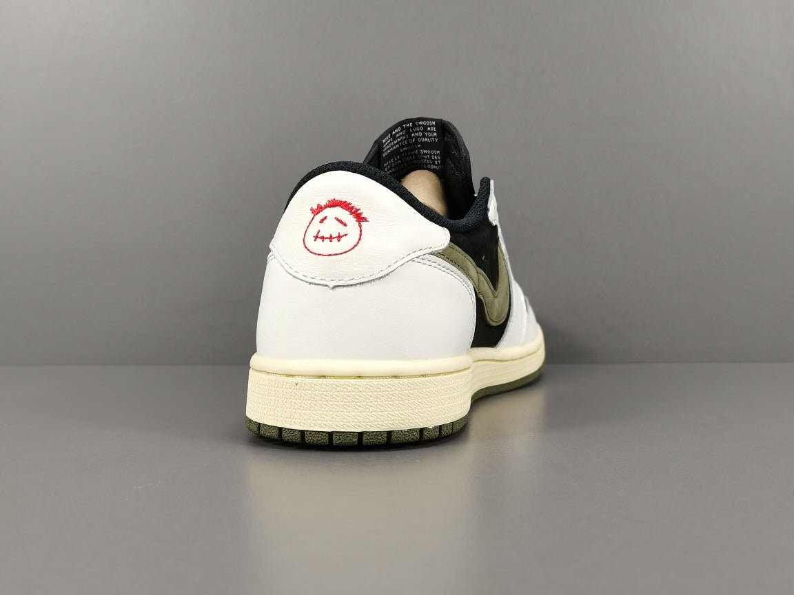 JORDAN 1 Low - Travis Scott Olive T-Shirt - Black Unisex Streetwear Limited Edition - Introducing the highly sought-after Jordan 1 Low Travis Scott Olive, a remarkable collaboration between Jordan