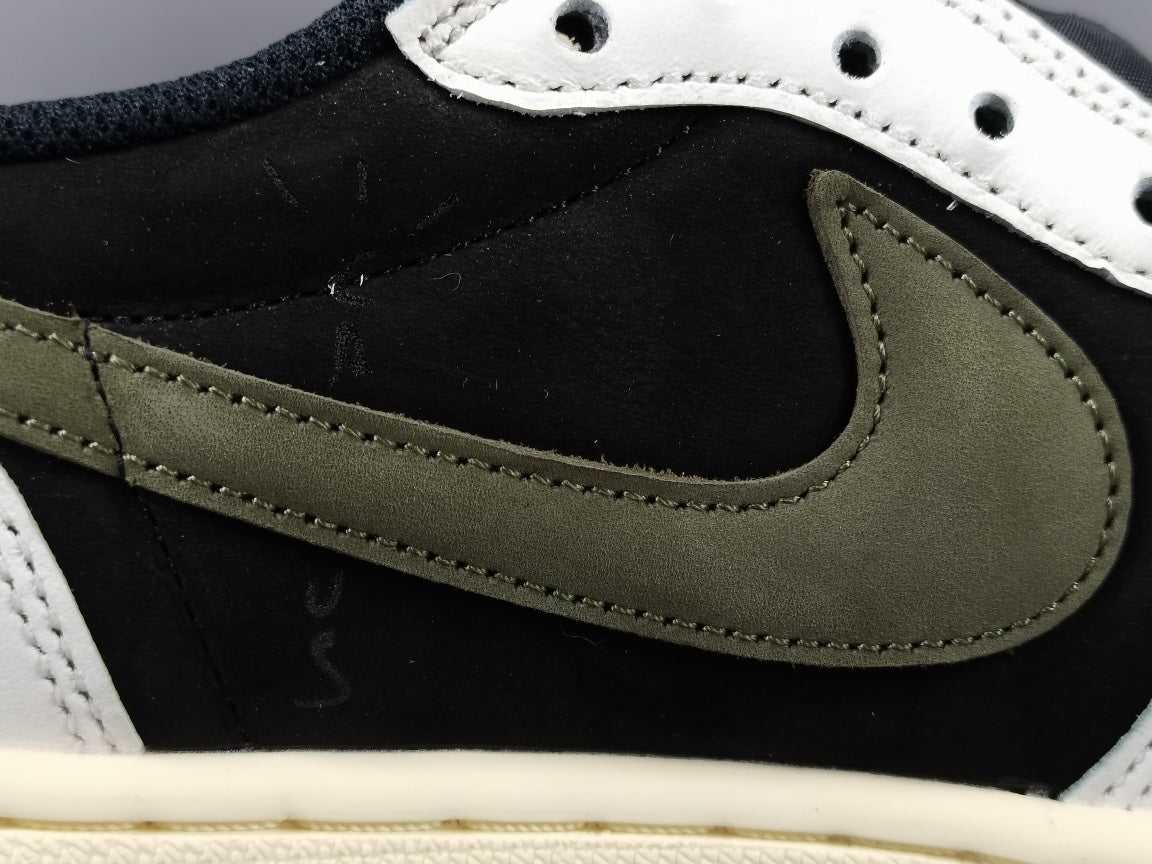JORDAN 1 Low - Travis Scott Olive T-Shirt - Black Unisex Streetwear Limited Edition - Introducing the highly sought-after Jordan 1 Low Travis Scott Olive, a remarkable collaboration between Jordan