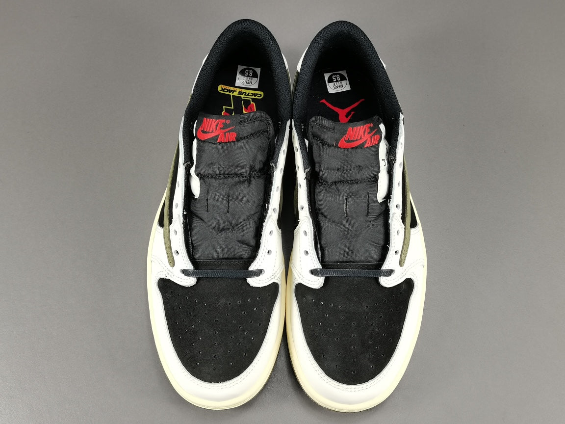 JORDAN 1 Low - Travis Scott Olive T-Shirt - Black Unisex Streetwear Limited Edition - Introducing the highly sought-after Jordan 1 Low Travis Scott Olive, a remarkable collaboration between Jordan