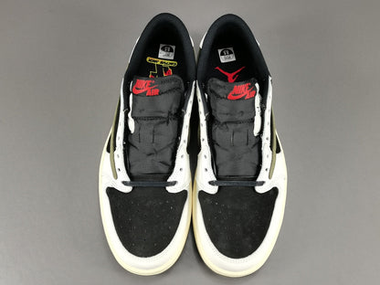 JORDAN 1 Low - Travis Scott Olive T-Shirt - Black Unisex Streetwear Limited Edition - Introducing the highly sought-after Jordan 1 Low Travis Scott Olive, a remarkable collaboration between Jordan