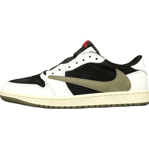 JORDAN 1 Low - Travis Scott Olive T-Shirt - Black Unisex Streetwear Limited Edition - Introducing the highly sought-after Jordan 1 Low Travis Scott Olive, a remarkable collaboration between Jordan