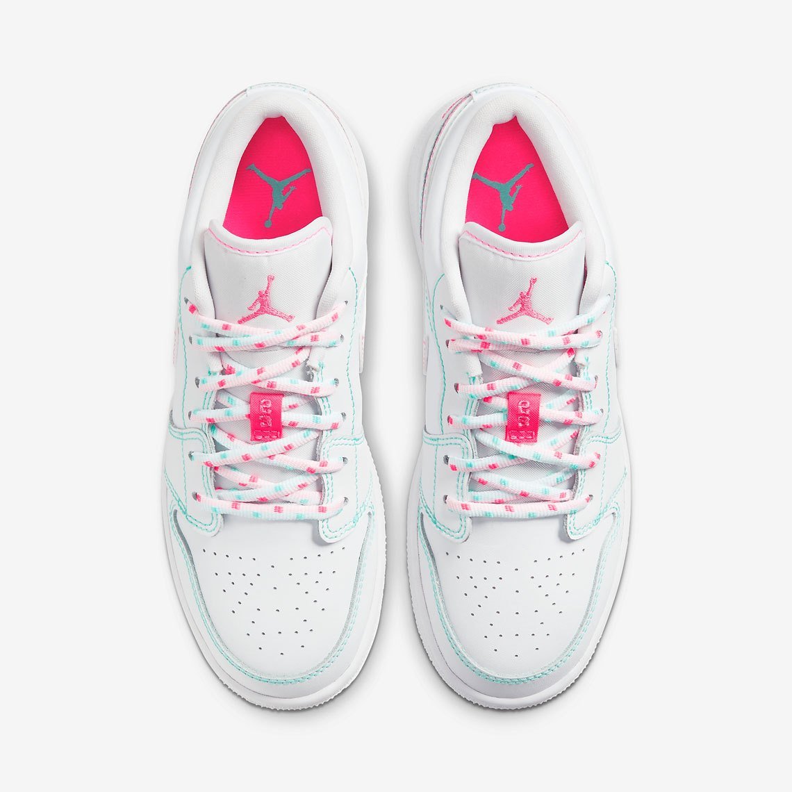 JORDAN 1 Low - Green Pink Sneakers - White Unisex Streetwear Limited Edition