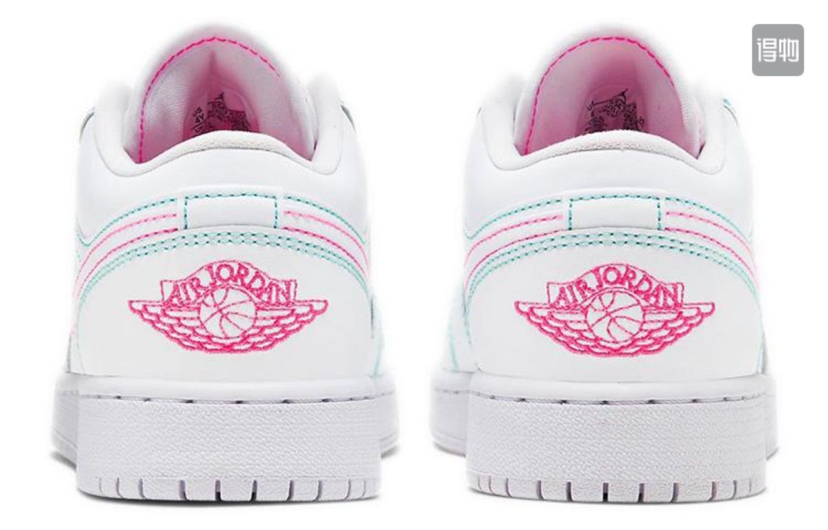 JORDAN 1 Low - Green Pink Sneakers - White Unisex Streetwear Limited Edition