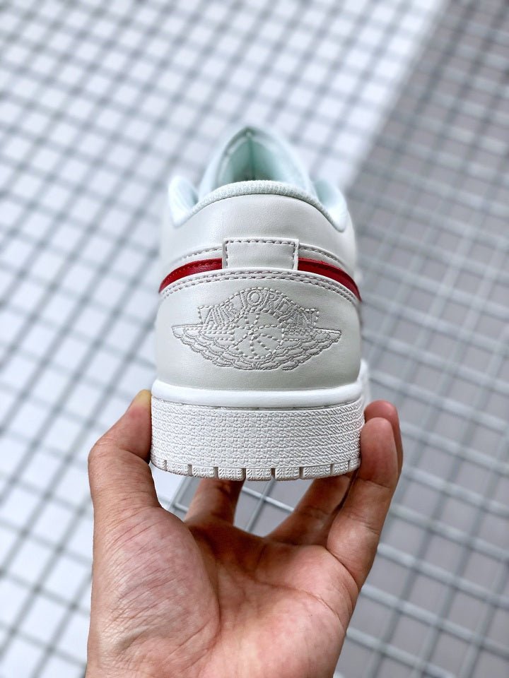 JORDAN 1 Low - University Red Sneakers - White Unisex Streetwear Limited Edition