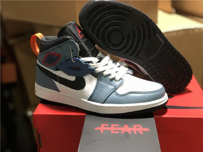 JORDAN 1 Mid Fearless - Facetasm Sneakers - Black Unisex Streetwear Limited Edition