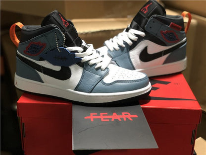 JORDAN 1 Mid Fearless - Facetasm Sneakers - Black Unisex Streetwear Limited Edition