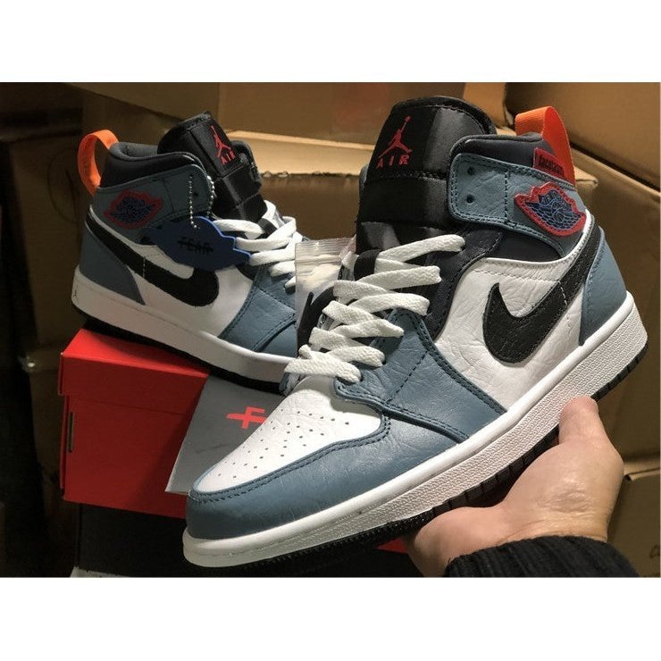 JORDAN 1 Mid Fearless - Facetasm Sneakers - Black Unisex Streetwear Limited Edition