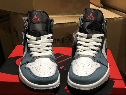 JORDAN 1 Mid Fearless - Facetasm Sneakers - Black Unisex Streetwear Limited Edition