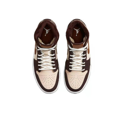 JORDAN 1 Mid Se - Basalt Oatmeal Sneakers - Brown Unisex Streetwear Limited Edition