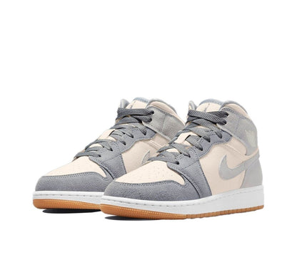 JORDAN 1 Mid Se - Coconut Milk Particle - Grey Unisex Streetwear Limited Edition