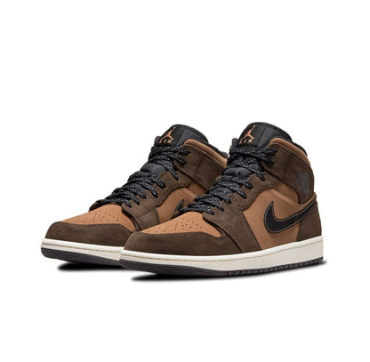 JORDAN 1 Mid Se - Dark Chocolate Sneakers - Black Unisex Streetwear Limited Edition