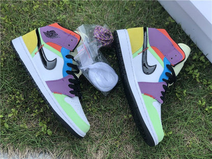 JORDAN 1 Mid Se - Multi-color Sneakers - Black Unisex Streetwear Limited Edition