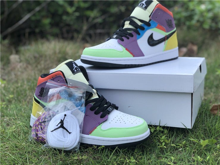 JORDAN 1 Mid Se - Multi-color Sneakers - Black Unisex Streetwear Limited Edition