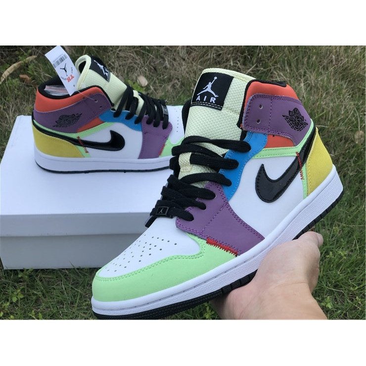 JORDAN 1 Mid Se - Multi-color Sneakers - Black Unisex Streetwear Limited Edition