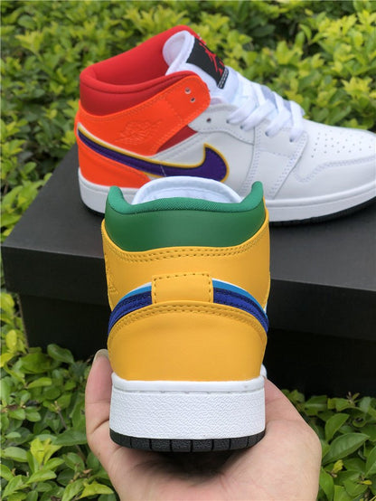 JORDAN 1 Mid - Alternate Multi-color Sneakers - Black Unisex Streetwear Limited Edition